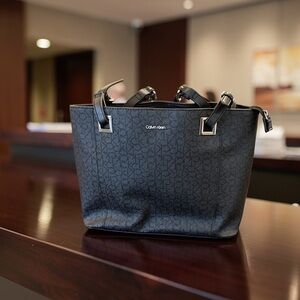 Calvin Klein Charcoal Monogram Tote